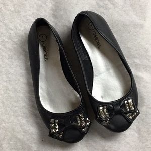Black Little Girl Studded Flats
